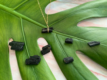 Load image into Gallery viewer, Raw Black Tourmaline Gemstone Healing Crystal Gold Filled Necklace