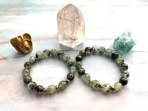 Prehnite Healing Crystal Beads Bracelet