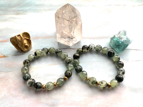 Prehnite Healing Crystal Beads Bracelet