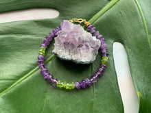 Load image into Gallery viewer, Amethyst &amp; Peridot Healing Crystal Gemstone Bracelet