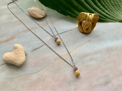 Gold Filled Pineapple Charm Necklace