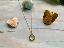 Load image into Gallery viewer, Dainty Green Amethyst Healing Crystal Gemstone Gold Filled Necklace