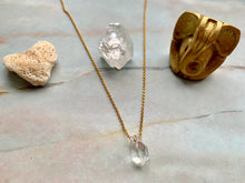 Load image into Gallery viewer, Double Terminated Herkimer Diamond Healing Crystal Gold Necklace 0.1