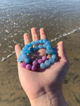 Load image into Gallery viewer, Aquamarine &amp; Lepidolite Healing Crystal Beads Bracelet