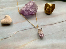 Load image into Gallery viewer, Raw Amethyst Gemstone Healing Crystal Gold Filled Pendant Necklace 0.6