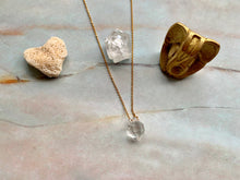 Load image into Gallery viewer, Double Terminated Herkimer Diamond Healing Crystal Gold Necklace 0.3