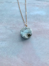 Load image into Gallery viewer, Natural Raw Larimar Gemstone Coin Pendant Necklace