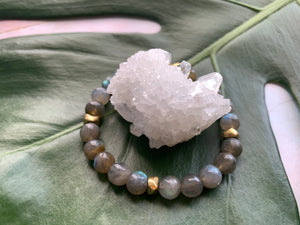 Labradorite Healing Crystal Gold Spacer Bracelet