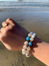 Load image into Gallery viewer, Moonstone and Aquamarine Healing Crystal Bracelet