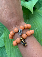 Load image into Gallery viewer, Ganesh Remover of Obstacles Orange Jade Gemstone Bracelet