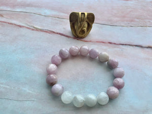 Moonstone and Kunzite Healing Crystal Bracelet