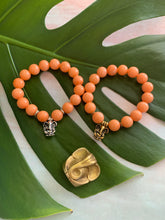Load image into Gallery viewer, Ganesh Remover of Obstacles Orange Jade Gemstone Bracelet