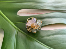 Load image into Gallery viewer, Multi-Gem: Citrine, Purple Amethyst, Quartz, Rose Quartz, Herkimer Diamond Statement 7.5 Ring