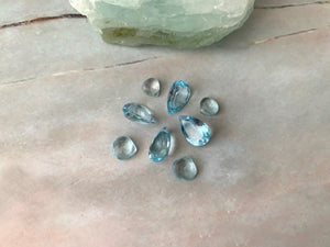 Grade AAA Blue Topaz Pear Shape Dainty Pendant Necklace