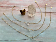 Load image into Gallery viewer, Raw Herkimer Diamond Gemstone Healing Crystal Gold Filled Heart Choker Necklace