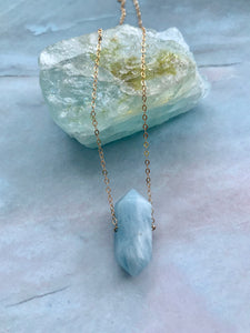 Double Terminated Aquamarine Gemstone Necklace