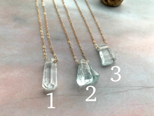 Load image into Gallery viewer, Raw Aquamarine Gemstone Healing Crystal Gold Filled Pendant Necklace