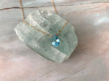 Load image into Gallery viewer, Grade AAA Blue Topaz Pear Shape Dainty Pendant Necklace