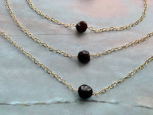 Load image into Gallery viewer, Garnet Gemstone Healing Crystal Gold Filled Heart Choker Necklace