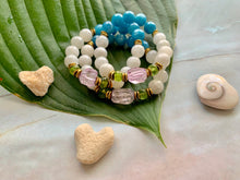 Load image into Gallery viewer, Raw Kunzite Dark Aquamarine Moonstone Peridot Healing Crystal Bracelet