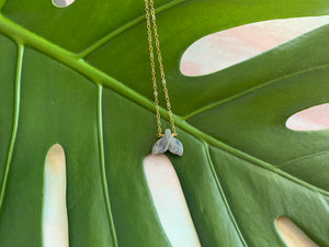 Labradorite Gemstone Whale Tale Dainty Pendant Necklace