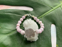 Load image into Gallery viewer, Kunzite Healing Gemstone Sparkly Silver Elephant Charm Bracelet