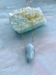 Double Terminated Aquamarine Gemstone Necklace