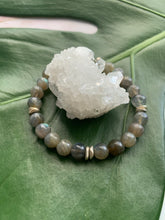 Load image into Gallery viewer, Labradorite Healing Crystal Silver Spacer Bracelet