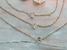 Load image into Gallery viewer, Raw Herkimer Diamond Gemstone Healing Crystal Gold Filled Heart Choker Necklace