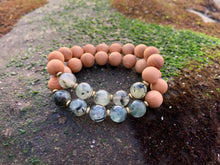 Load image into Gallery viewer, Prehnite &amp; Sandalwood Healing Crystal Beads Bracelet