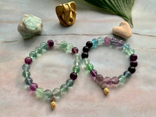 Load image into Gallery viewer, Flourite Healing Crystals Pick Your Charm Bracelets