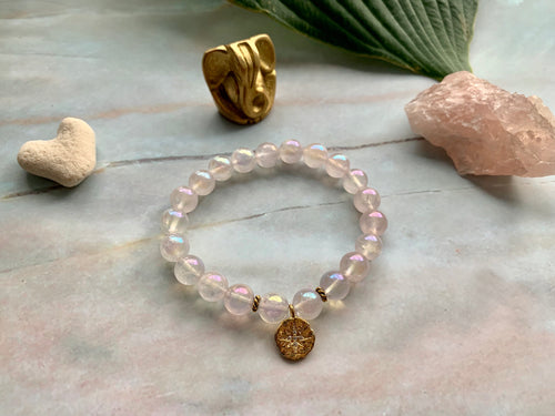 Angel Aura Quartz Healing Crystals Stardust Charm Bracelet