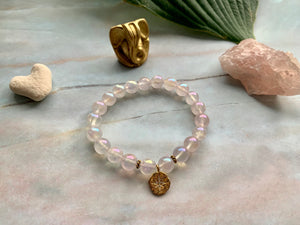 Angel Aura Quartz Healing Crystals Stardust Charm Bracelet