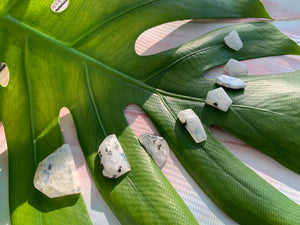 Raw Moonstone Healing Crystal Gold Filled Heart Necklace