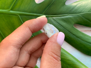 Raw Moonstone Healing Crystal Gold Filled Heart Necklace