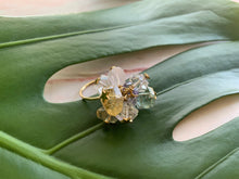 Load image into Gallery viewer, Multi-Gem: Citrine, Purple Amethyst, Quartz, Rose Quartz, Herkimer Diamond Statement 6.5 Ring
