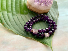 Load image into Gallery viewer, 8mm Amethyst and Raw Lavender Kunzite Healing Crystal Bracelet