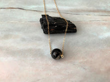 Load image into Gallery viewer, Black Tourmaline Gemstone Healing Crystal Gold Filled Necklace