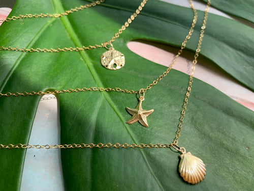 Moana Stack Sea Charm Gold Filled Necklaces