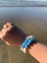 Load image into Gallery viewer, Moonstone and Aquamarine Healing Crystal Bracelet