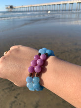 Load image into Gallery viewer, Aquamarine &amp; Lepidolite Healing Crystal Beads Bracelet