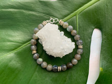 Load image into Gallery viewer, Labradorite Healing Crystal Silver Spacer Bracelet