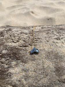 Labradorite Gemstone Whale Tale Dainty Pendant Necklace
