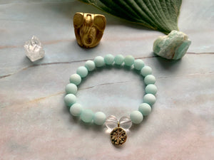 Amazonite & Crystal Quartz Healing Crystal Pick Your Charm Bracelet