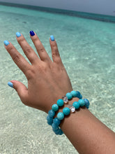 Load image into Gallery viewer, Aquamarine Amazonite Herkimer Diamond Healing Crystal Bracelet