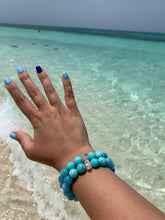 Load image into Gallery viewer, Aquamarine Amazonite Herkimer Diamond Healing Crystal Bracelet