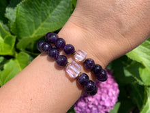 Load image into Gallery viewer, 8mm Amethyst and Raw Lavender Kunzite Healing Crystal Bracelet